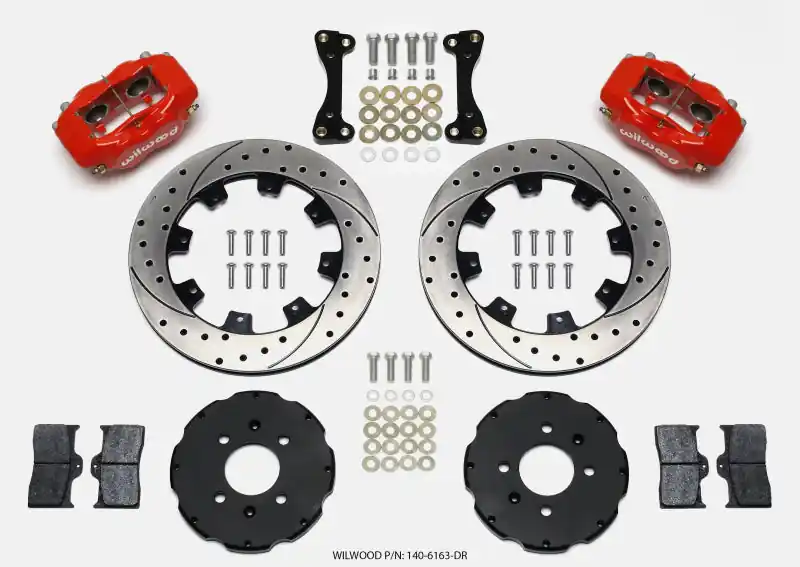 Wilwood Forged Dynalite Front Hat Kit 12.19in Drilled Red 94-01 Honda/Acura w/262mm Disc