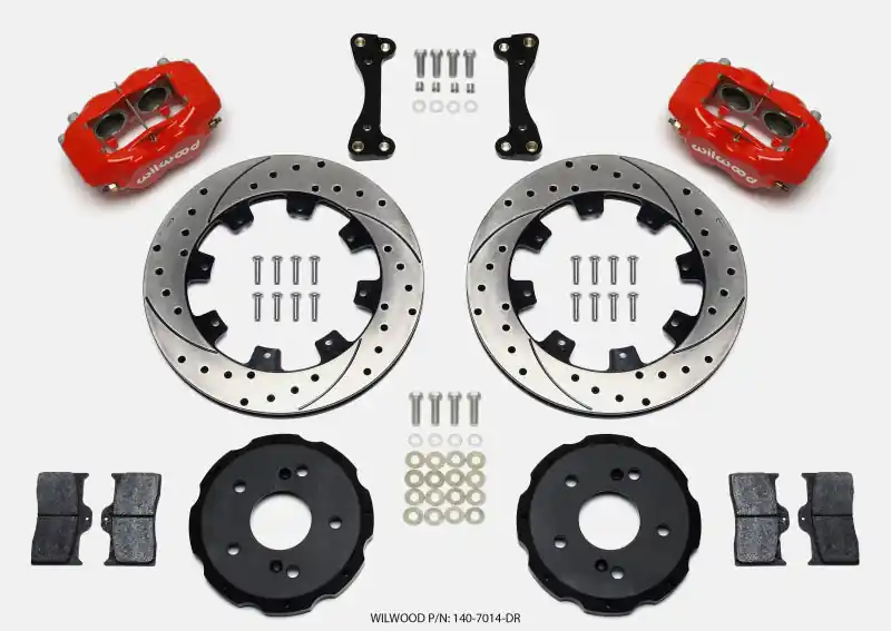 Wilwood Forged Dynalite Front Hat Kit 12.19in Drilled Red 02-06 Acura RSX-5 Lug