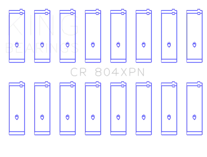 King Ford 260CI/289CI/302 (Size .020 Undersize) XP-Series Tri-Metal Narrowed Rod Bearings - Set of 8
