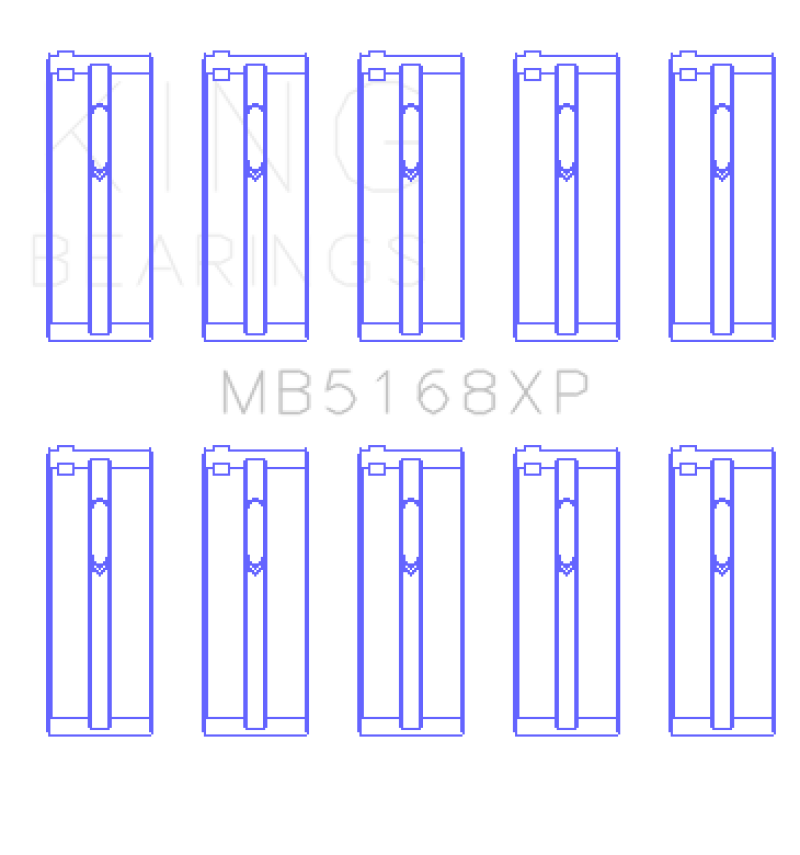 King Engine Bearings Honda H22 50mm Journal Crankshaft Main Bearing Set (Size .025)