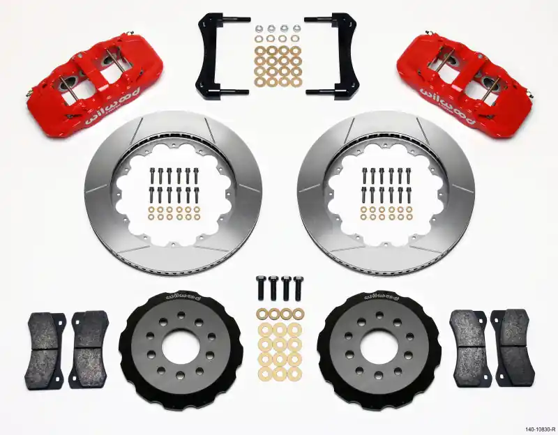 Wilwood AERO6 Front Hat Kit 14.00 Red 2005-2014 Mustang