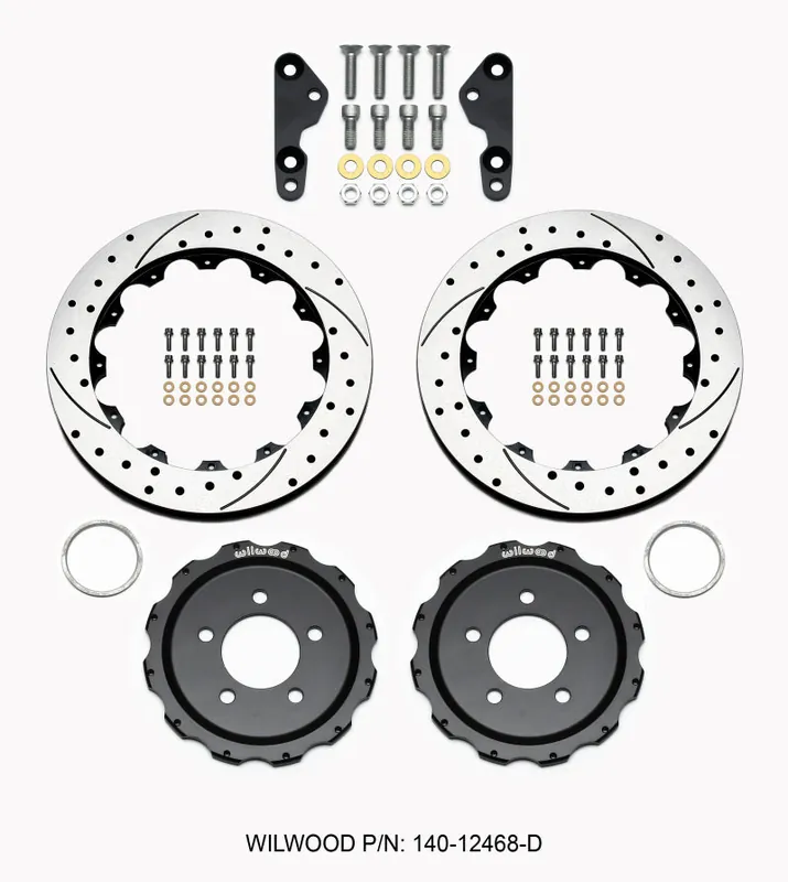 Wilwood Pro-Matrix Rear Kit Drilled 05-12 Mustang GT (2pc Hat/Rtr)
