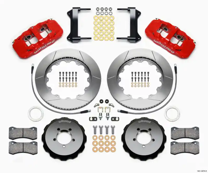 Wilwood AERO6 Front Hat Kit 14.00 Red 1999-2012 Subaru WRX w/Lines