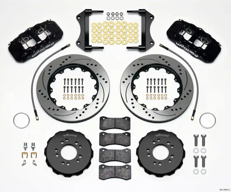 Wilwood AERO6 Front Hat Kit 14.25 Drilled 2014-Up Corvette C7 w/Lines