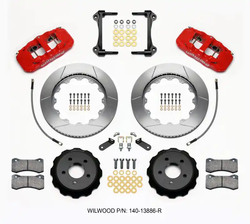 Wilwood AERO6 Front Hat Kit 14.00 Red 15-23 Mustang w/Lines