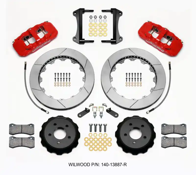 Wilwood AERO6 Front Hat Kit 15.00 Red 15-23 Mustang w/Lines