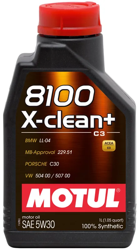 Motul 1L Synthetic Engine Oil 8100 5W30 X-CLEAN - LL04- MB 229.51- 504.00-507.00- CASE OF 12 (12L TOTAL)