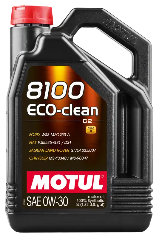 Motul 5L Synthetic Engine Oil 8100 0W30 4x5L ECO-CLEAN ACEA C2 API SM ST.JLR 03.5007- CASE OF 4 (20L TOTAL)
