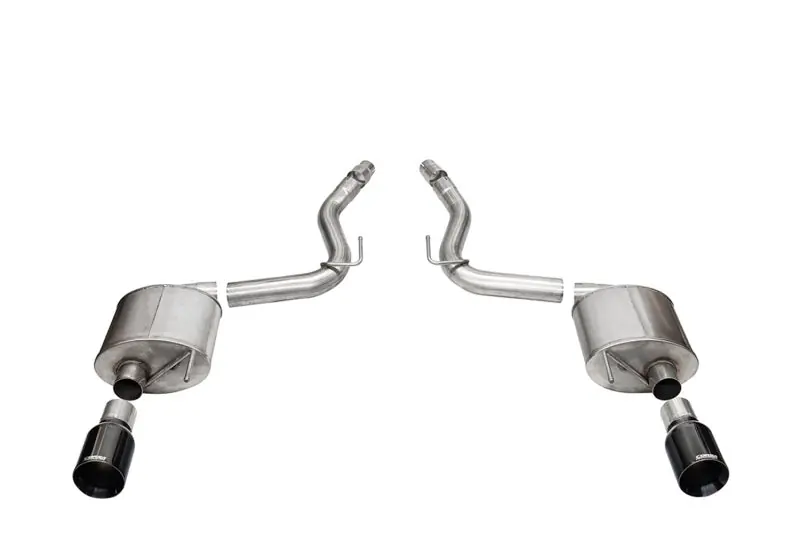 Corsa 24+ Frd MustangGT Touring Axle-Back Ex.Sys 3.0in Dual Rear Exit w/4.5in Blk PVD StraightCutTip
