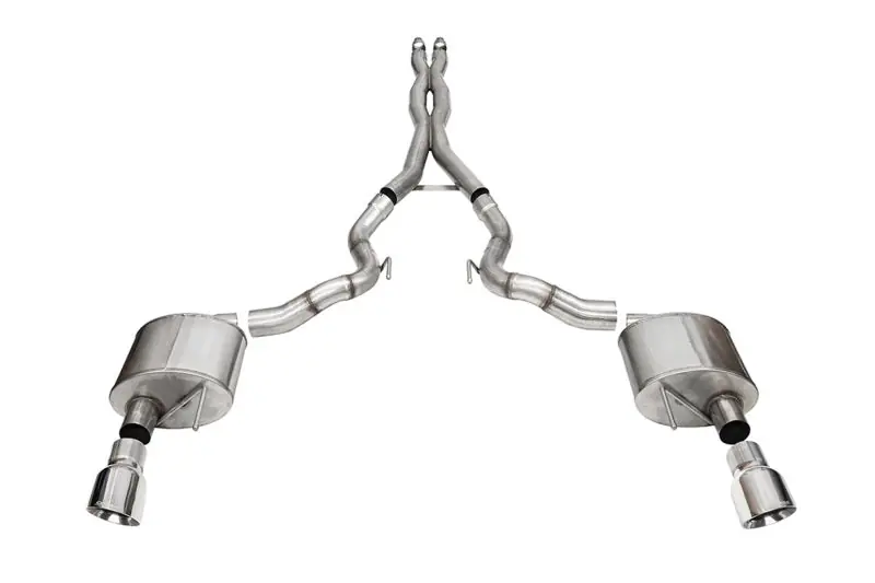 Corsa 24+ Ford Mustang GT Conv. Xtreme CatBack Ex. Sys. 3.0in Dual Rear Exit w/4.5in Pro Series Tip