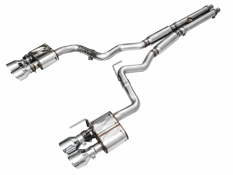 AWE 2024 Ford Mustang GT Fastback S650 RWD SwitchPath Cat-Back Exhaust w/ Quad Chrome Silver Tips
