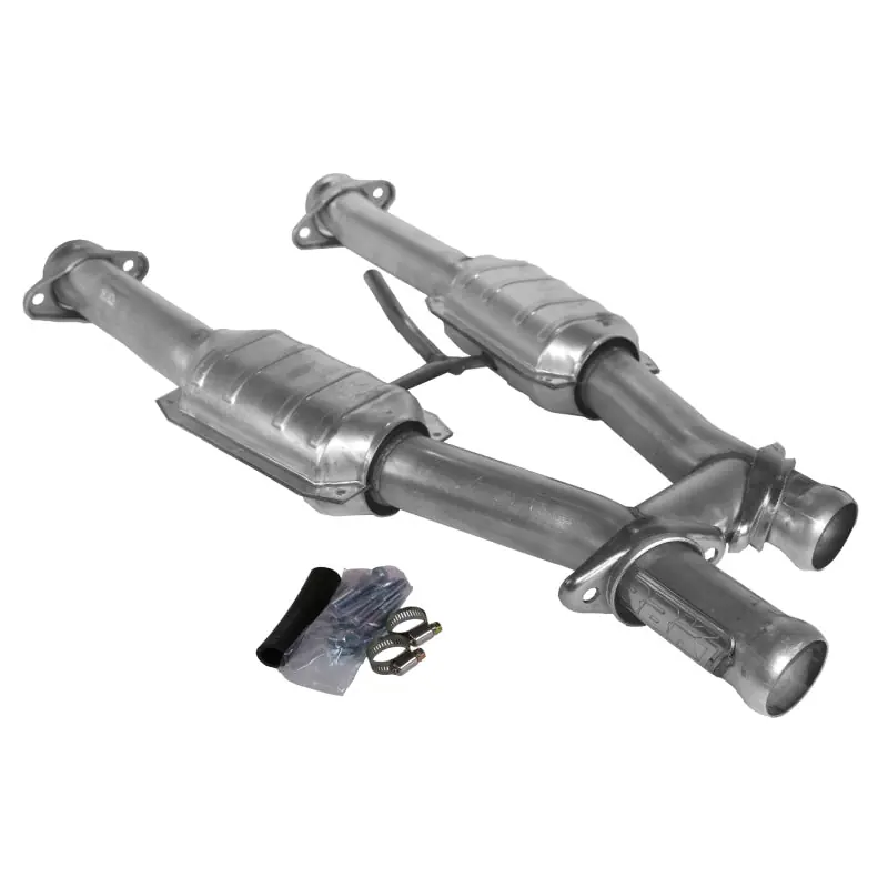 BBK 79-93 Mustang 5.0 Short Mid H Pipe With Catalytic Converters 2-1/2 For BBK Long Tube Headers