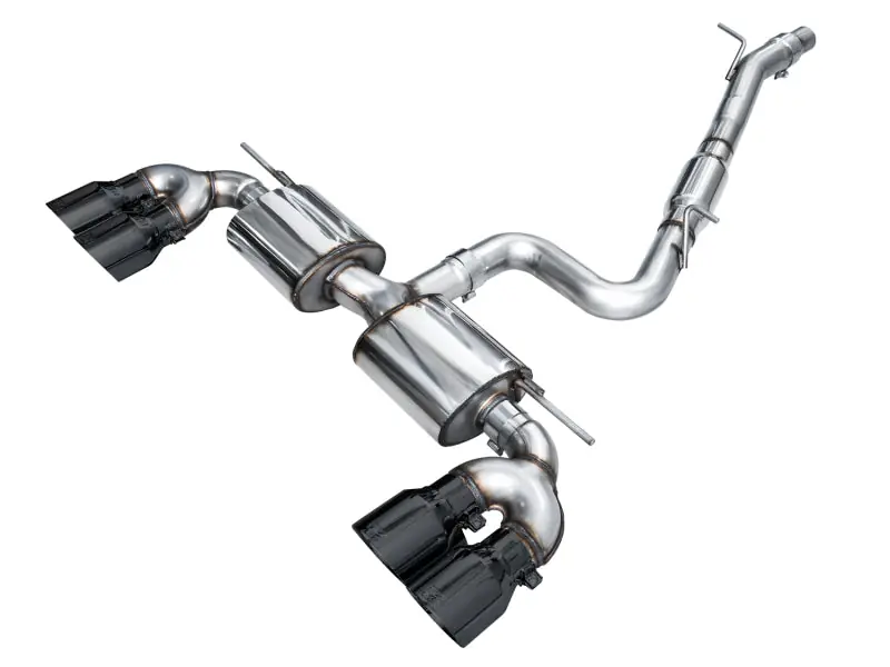 AWE Tuning MK8 Volkswagen Golf R 3in Touring Edition Quad Exhaust - Diamond Black Tips