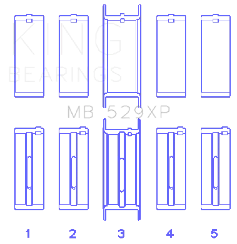 King Engine Bearings Ford Windsor 260CI/289CI 5.0L 529XP Main Bearing Set