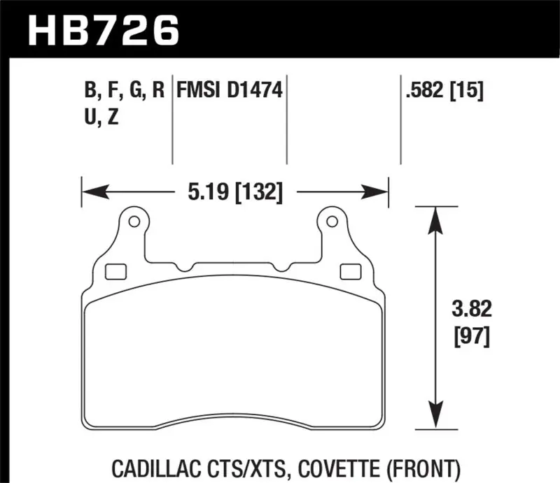 Hawk 2014 Cadillac CTS Vsport Performance Round Weights Front ER-1 Brake Pads