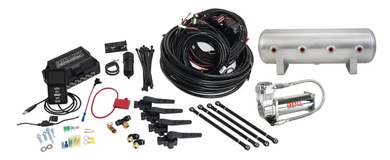 Air Lift Performance 3H (3/8 Air Line 2.5 Gal Raw Aluminum Tank VIAIR 444C Comp)