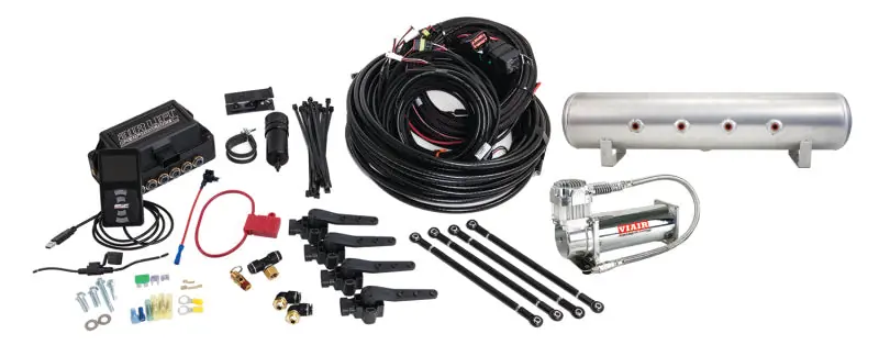 Air Lift Performance 3H (3/8 Air Line 4 Gal 7-Port Raw Aluminum Tank VIAIR 444C Comp)