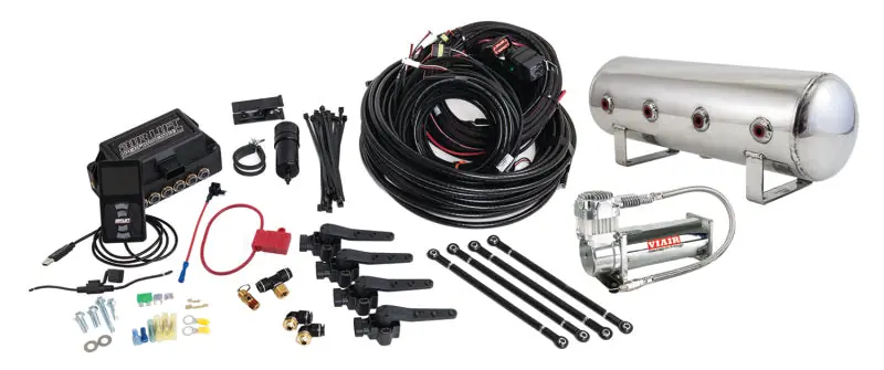 Air Lift Performance 3H (3/8 Air Line 2.5 Gal Polished Aluminum Tank VIAIR 444C Comp)