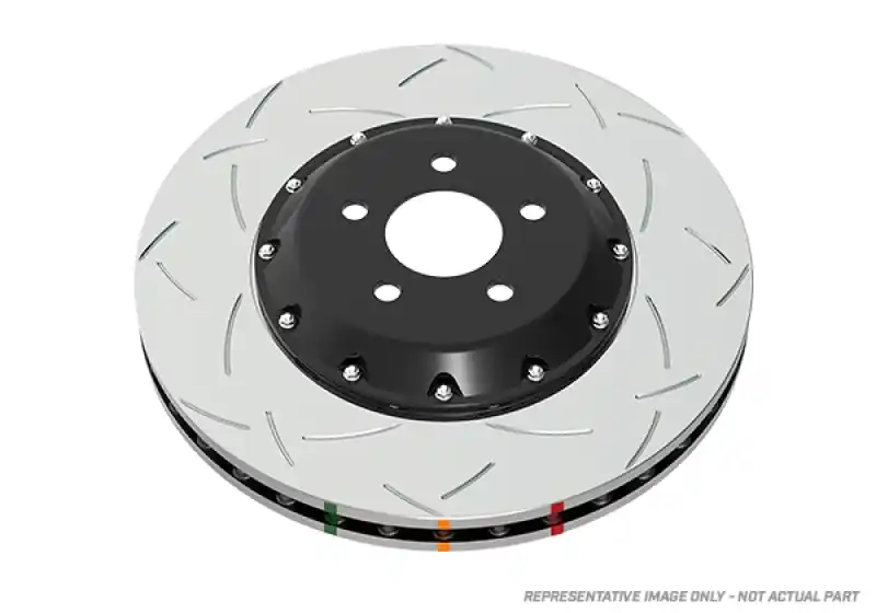 DBA 05-10 Ford Mustang GT V8 Shelby Edition Front Slotted 5000 Series 2 Piece Rotor w/ Black Hat