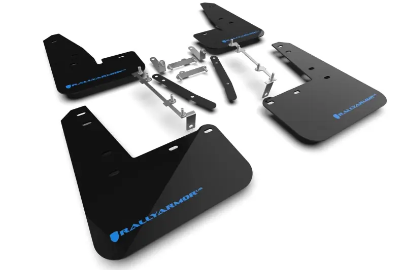 Rally Armor 23-26 Toyota GR Corolla Black Mud Flap w/Light Blue Logo