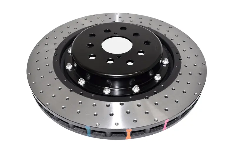 DBA 18-21 Subaru WRX STI Front 5000 Series 2-Piece Drilled Rotor w/Black Hat