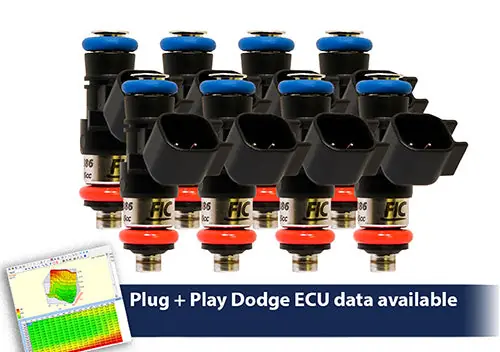 1200cc-D (130 lbs/hr at OE 58 PSI fuel pressure) FIC Fuel Injector Clinic Injector Set for Dodge Hemi Gen 1-4 Whipple Supercharger(High-Z) (is153-1200h-d-sc)