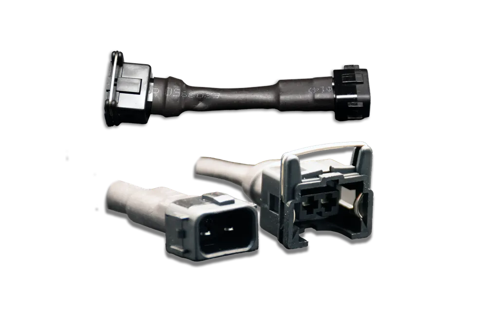 Set of 6 Jetronic/EV1 (female) to Honda OBD2 (male) injector plug adaptors (padpjtoh6)