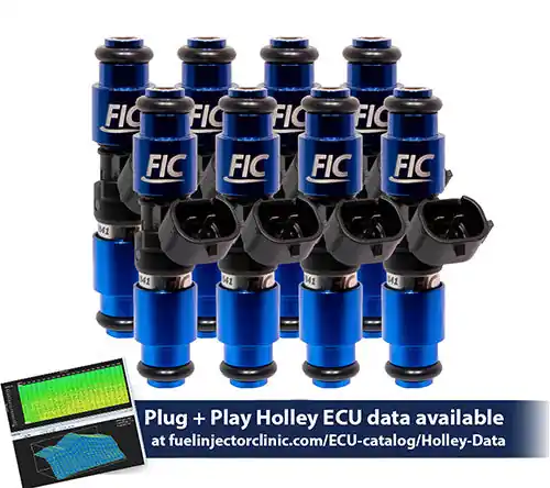 2150cc (110 lbs/hr at OE 58 PSI fuel pressure) FIC Fuel Injector Clinic Injector Set for Holley Hemi (High-Z) (ish02-2150h)