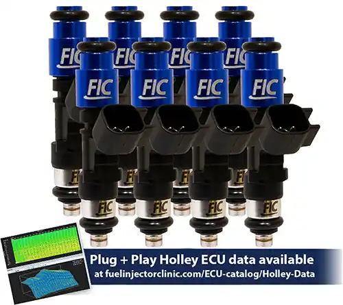 445cc (50 lbs/hr at OE 58 PSI fuel pressure) FIC Fuel Injector Clinic Injector Set for Holley GM and FORD (High-Z) (ish01-0445h)