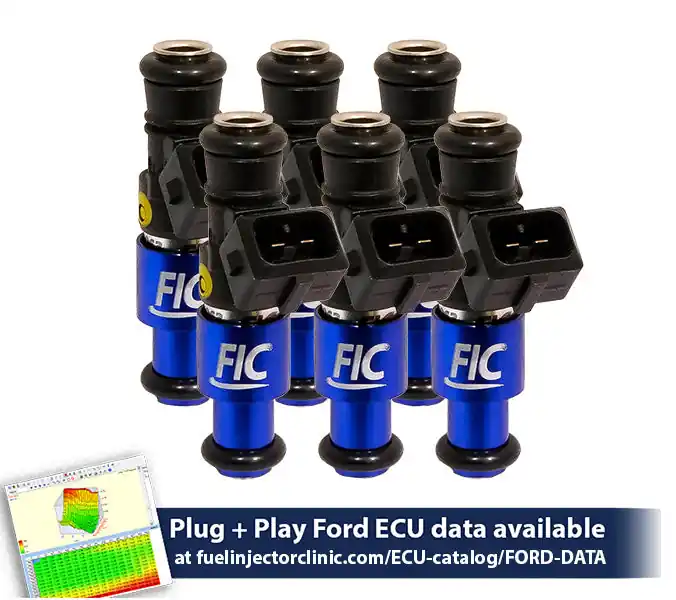 1200cc (110 lbs/hr at 43.5 PSI fuel pressure) FIC Fuel Injector Clinic Injector Set for Ford Falcon XR6T (FG) (is412-1200h)