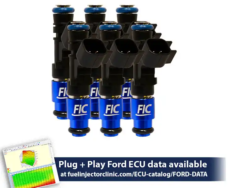 1650cc (160 lbs/hr at 43.5 PSI fuel pressure) FIC Fuel Injector Clinic Injector Set for Ford Falcon XR6T (BA/BF) (is411-1650h)