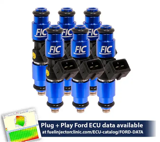 1200cc (110 lbs/hr at 43.5 PSI fuel pressure) FIC Fuel Injector Clinic Injector Set for Ford Falcon XR6T (BA/BF) (is411-1200h)