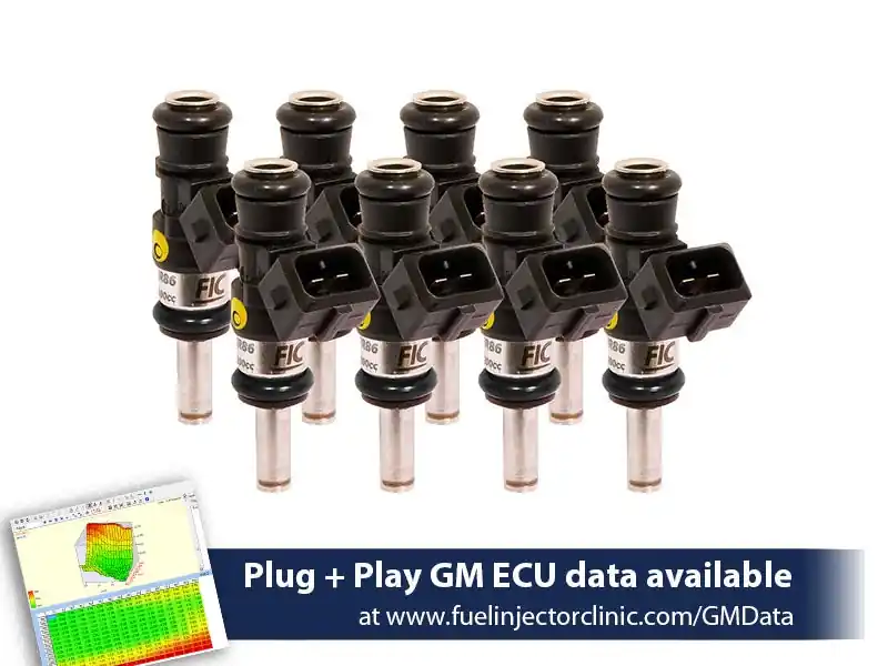 1200cc (130 lbs/hr at OE 58 PSI fuel pressure) FIC Fuel Injector Clinic Injector Set for 6.2 Truck Motors ('09-'13) Injector Sets (High-Z) (is306-1200h)