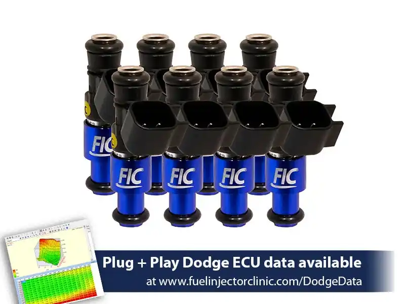 1440cc (160 lbs/hr at OE 58 PSI fuel pressure) FIC Fuel Injector Clinic Injector Set for Dodge Hemi SRT-8, 5.7 (High-Z) (is153-1440h)