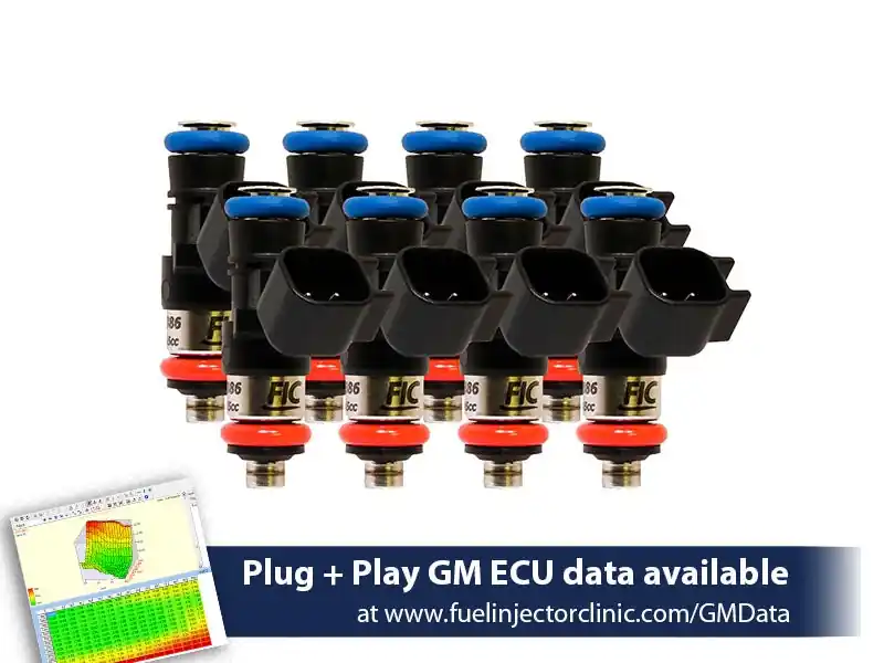 1650cc (180 lbs/hr at OE 58 PSI fuel pressure) FIC Fuel Injector Clinic Injector Set for LS3, LS7, L76, L92, and L99 engines (High-Z) (is303-1650h)