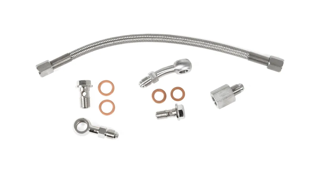 GrimmSpeed Turbocharger Oil Feed Line Kit For Subaru EJ 04-21 STI 02-14 WRX/FXT/LGT Aftermarket Turbos*