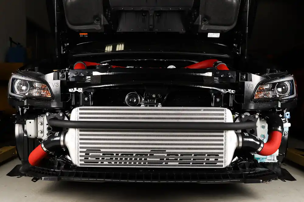 GrimmSpeed Front Mount Intercooler Kit Black Piping For Subaru 15-21 STI