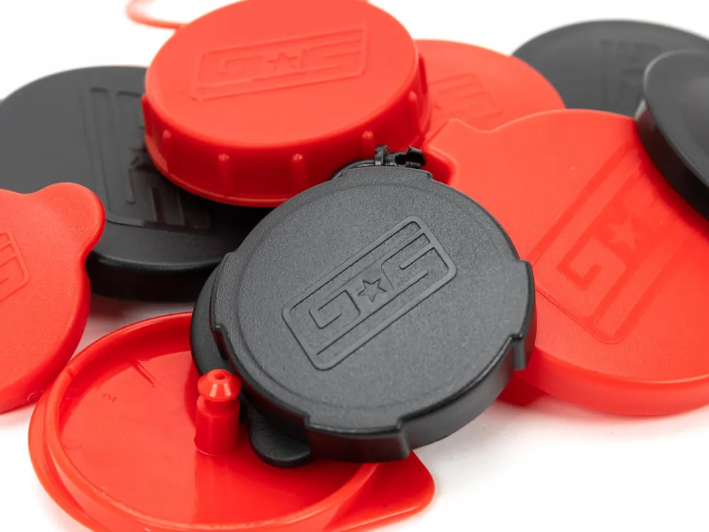 GrimmSpeed Engine Bay Reservoir Cap Set Red For Subaru 02-21 WRX/STI/FXT/OBXT/LGT