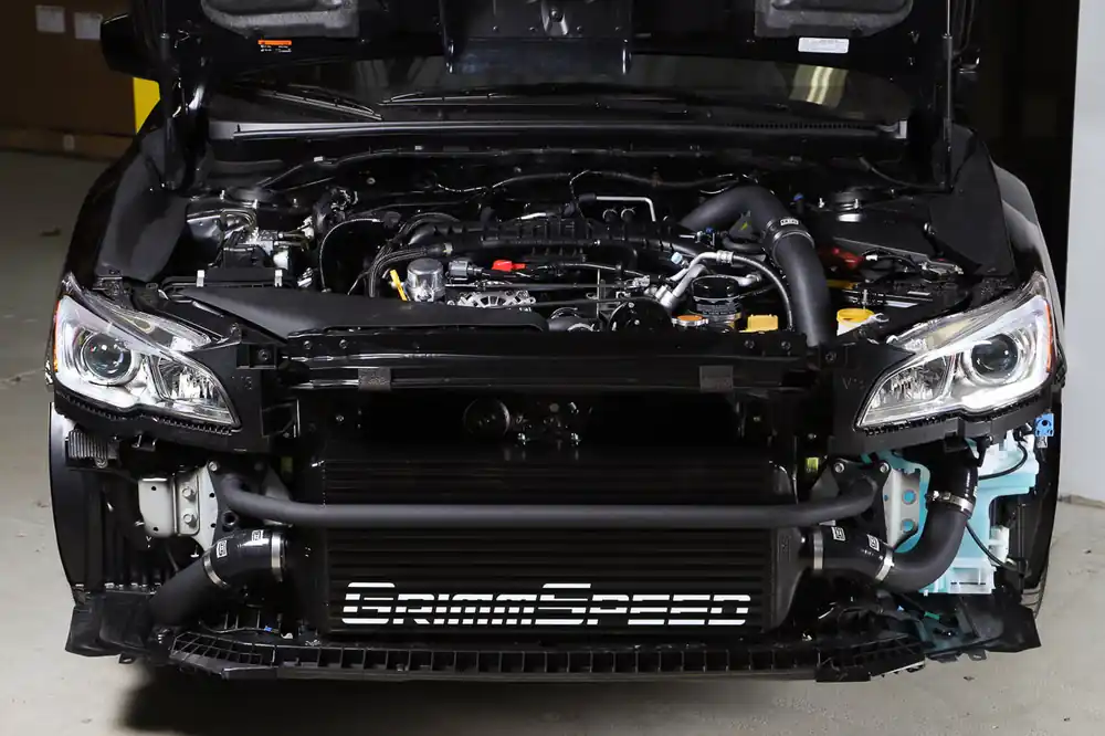 GrimmSpeed Front Mount Intercooler Kit Inc. Red Piping For Subaru 15-21 WRX
