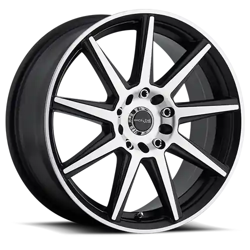 Raceline Aluminum Wheels 16x7 Storm 144M Machined Spoke-Machined Outer Lip Satin Black 40 Offset 4 on 108/4 on 114.3 Bolt Pattern 72.62 Bore