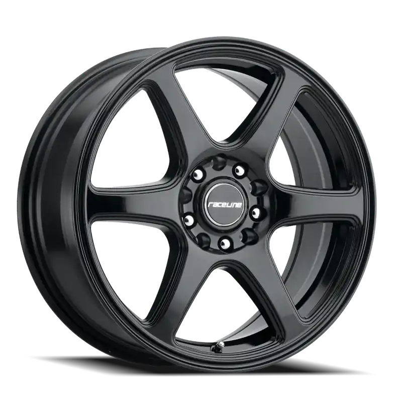 Raceline Aluminum Wheels 14x5.5 Matrix 146B Gloss Black 35 Offset 4 on 100/4 on 114.3 Bolt Pattern 72.62 Bore