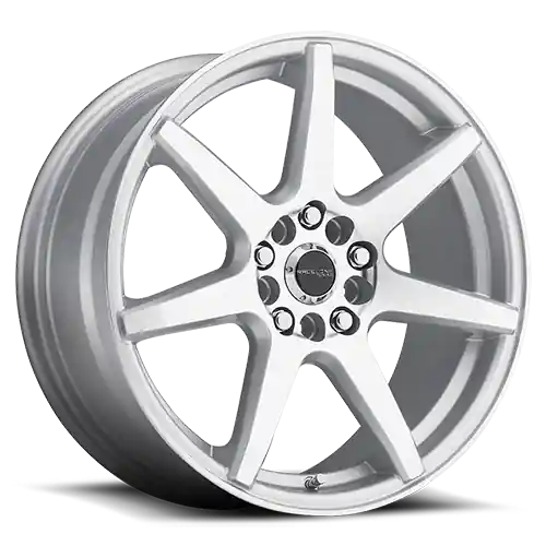 Raceline Aluminum Wheels 18x7.5 Evo 131S Silver 7 Spoke 42 Offset 5 on 100/5 on 114.3 Bolt Pattern 72.62 Bore