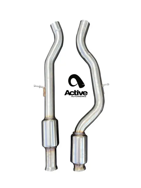F8X BMW M3 & M4 Mid Pipe includes Active F-brace. Rear Muffler: Resonated