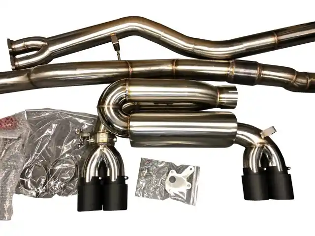Active Autowerke F8X M3 M4 Signature Exhaust System includes Active F-brace - Brushed Silver