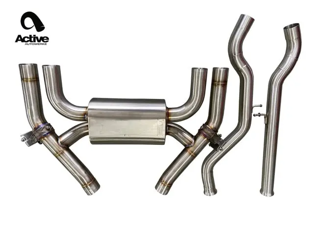F87 M2C Valved Rear Axle-back Exhaust w brushed tips