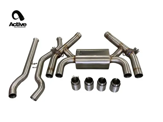F87 M2C Valved Rear Axle-back Exhaust w matte black tips
