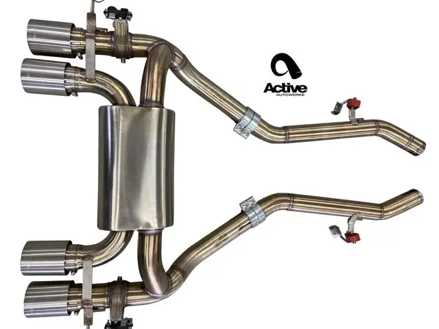G80 M3 and G82 M4 Valved Rear Axle-back Exhaust w Tips w matte black tips