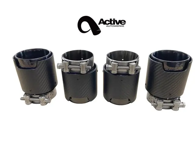 G8X BMW M2, M3 & M4 Rear Exhaust Tips - for Active exhausts - Color Carbon Fiber over brushed