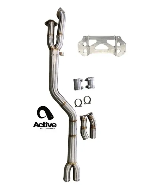 Active Autowerke G80/G82 M3/M4 Signature single mid-pipe with G-brace - Mid-pipe only