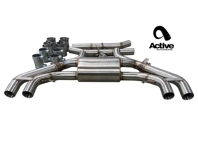 X3M and X4M Valved Rear Axle-back Exhaust - Exhaust w Tips - w carbon over black chrome tips
